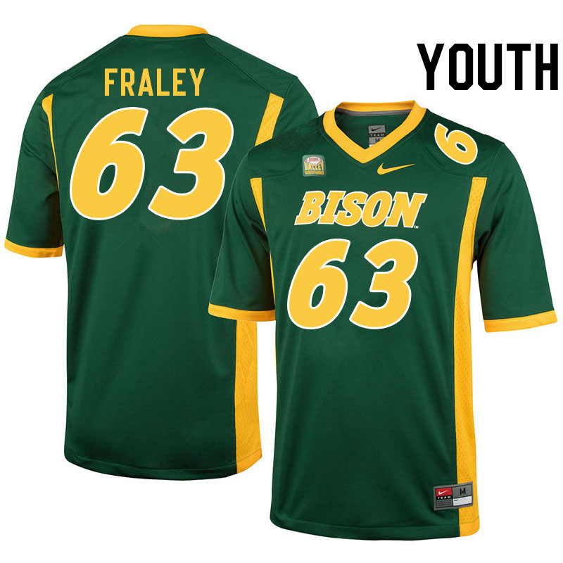 Youth #63 Trent Fraley North Dakota State Bison College Football Jerseys Stitched-Green